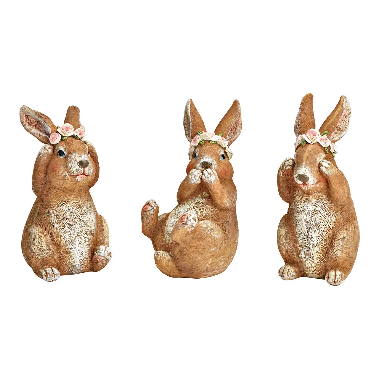 Osterhase mit Blumenkranz