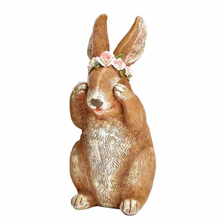 Osterhase mit Blumenkranz