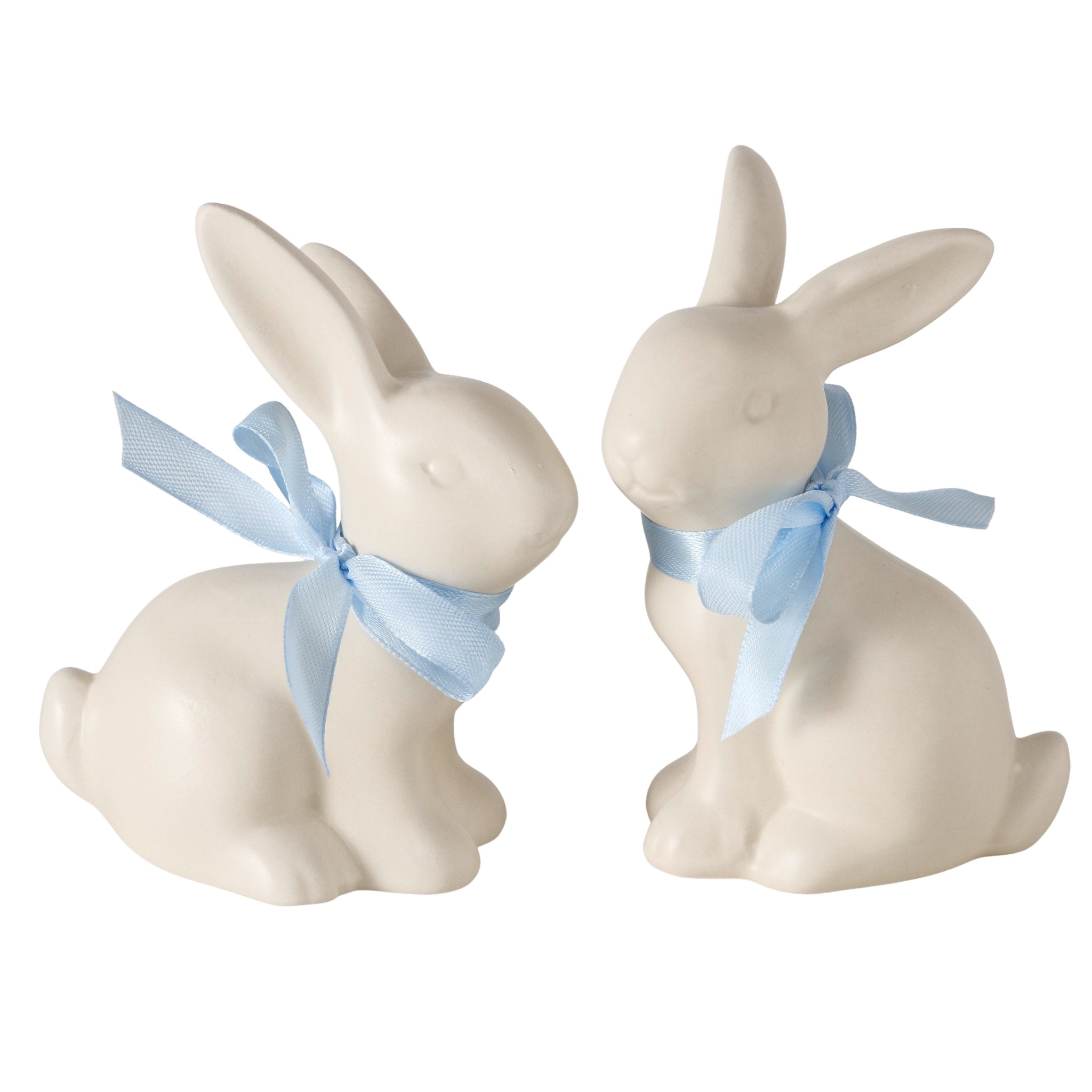 Shanty Keramik-Hasenfigur – Handgearbeitete Osterdekoration in Cremeweiß