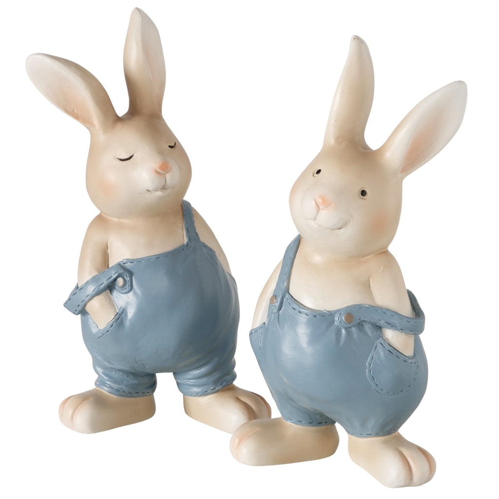 Handbemalte Hasenfigur Smitty – Osterdekoration aus Kunstharz