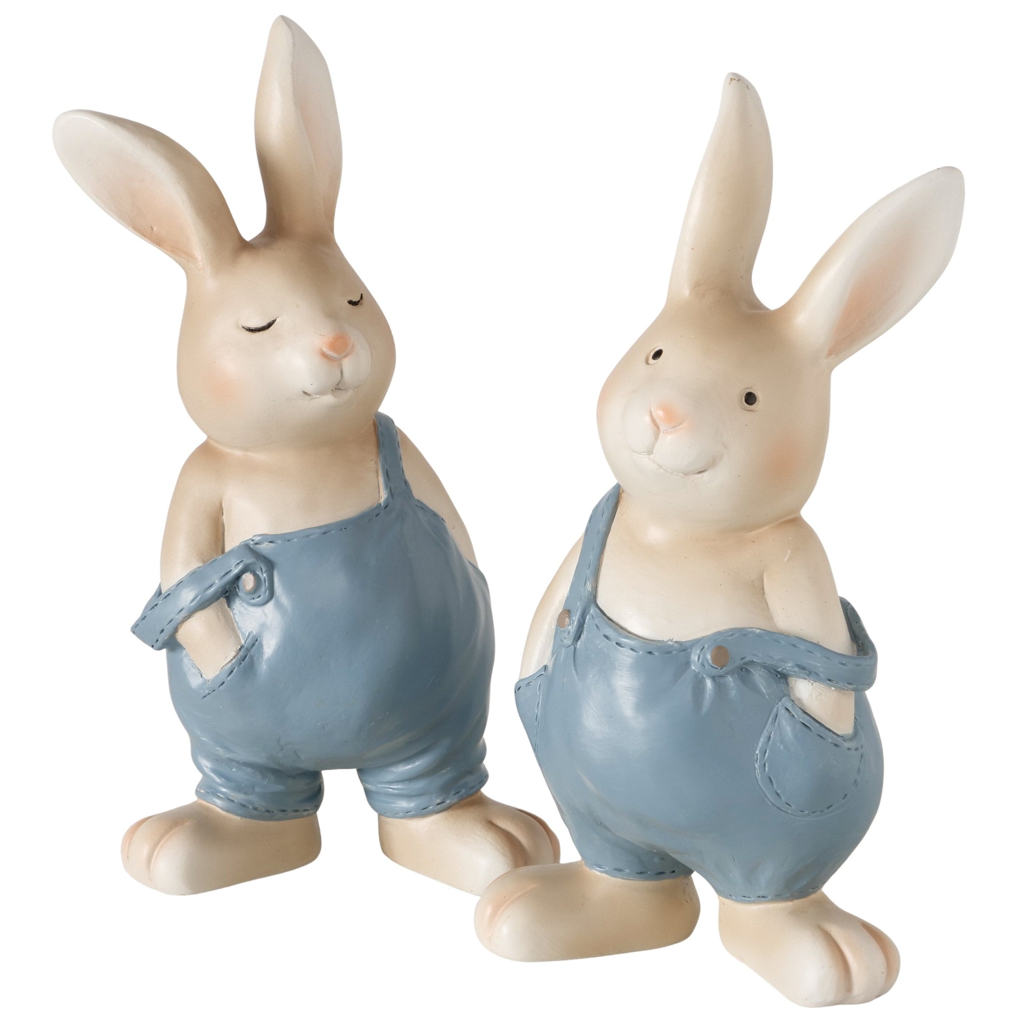 Handbemalte Hasenfigur Smitty – Osterdekoration aus Kunstharz
