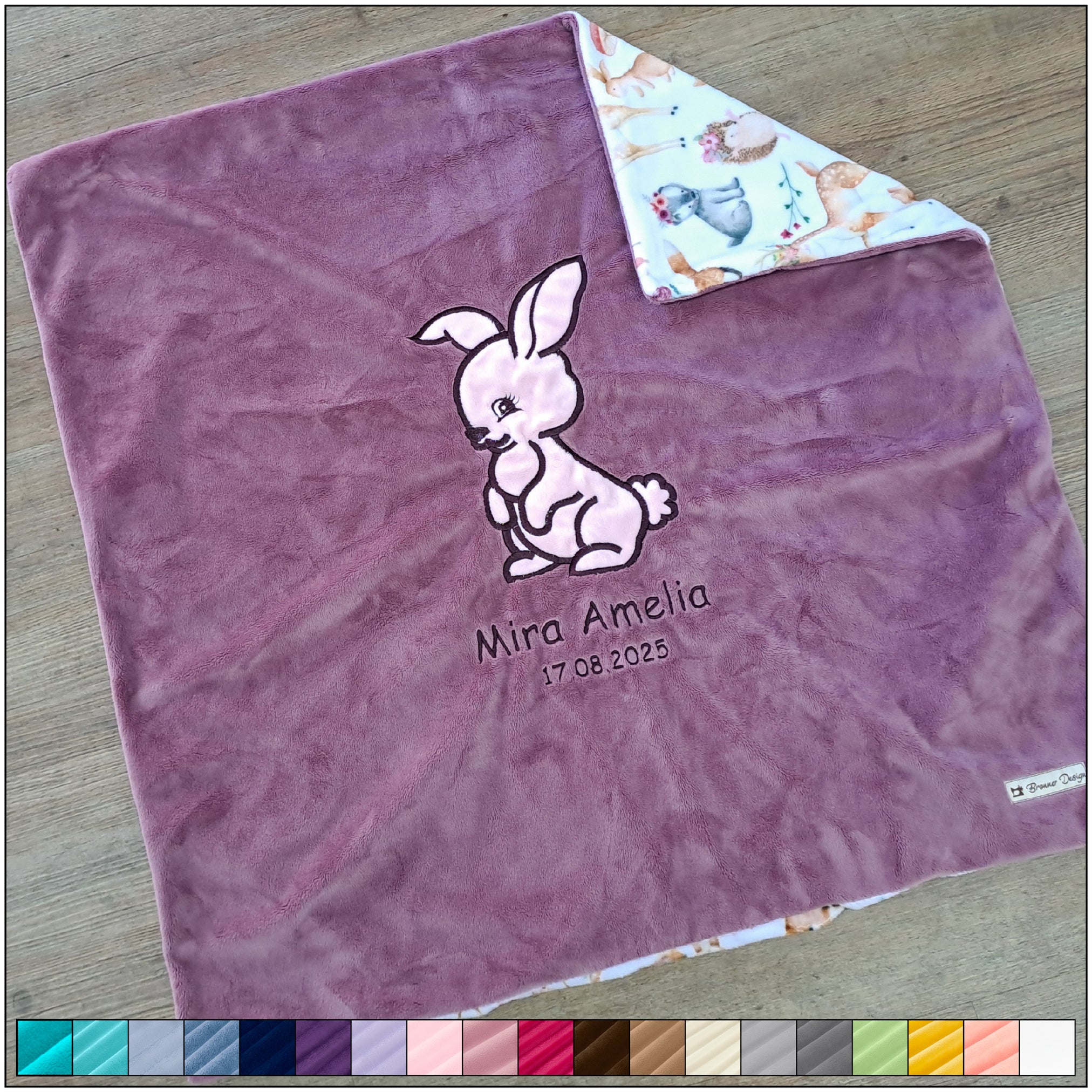 Babykuscheldecke Hase, diverse Farben