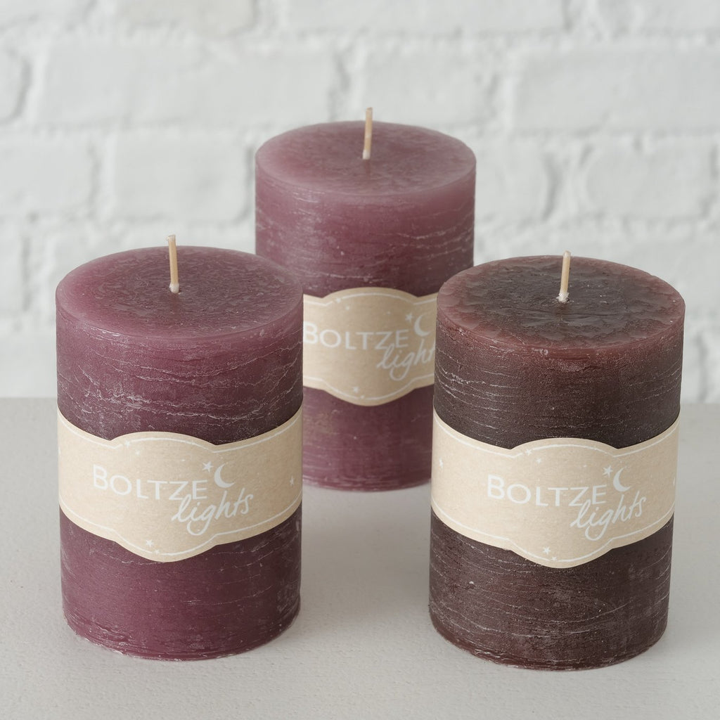 Stumpenkerze Rund Ø 7 cm – Paraffinwachs bordeaux