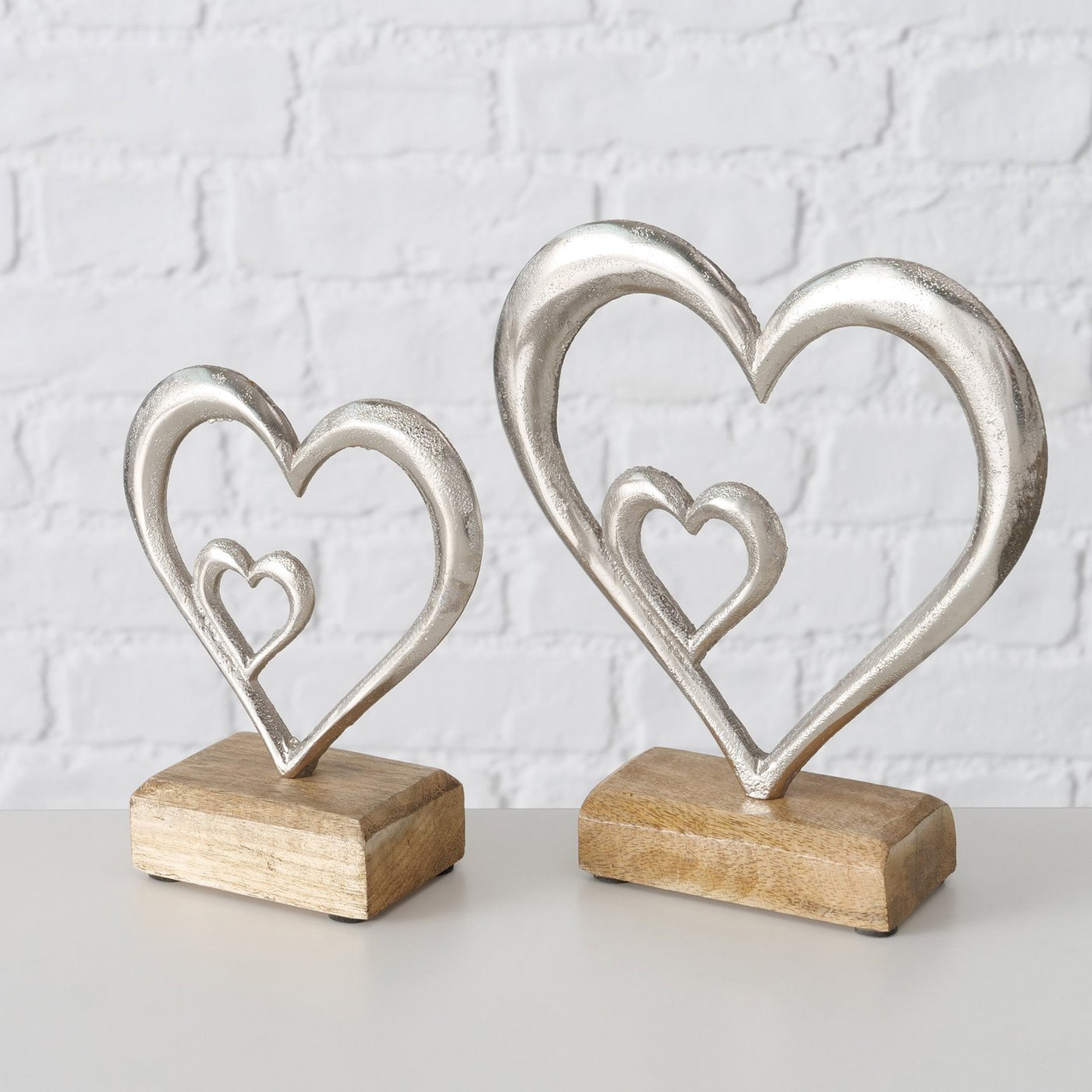 Deko-Herz Adea – Holz & Metall Aufsteller