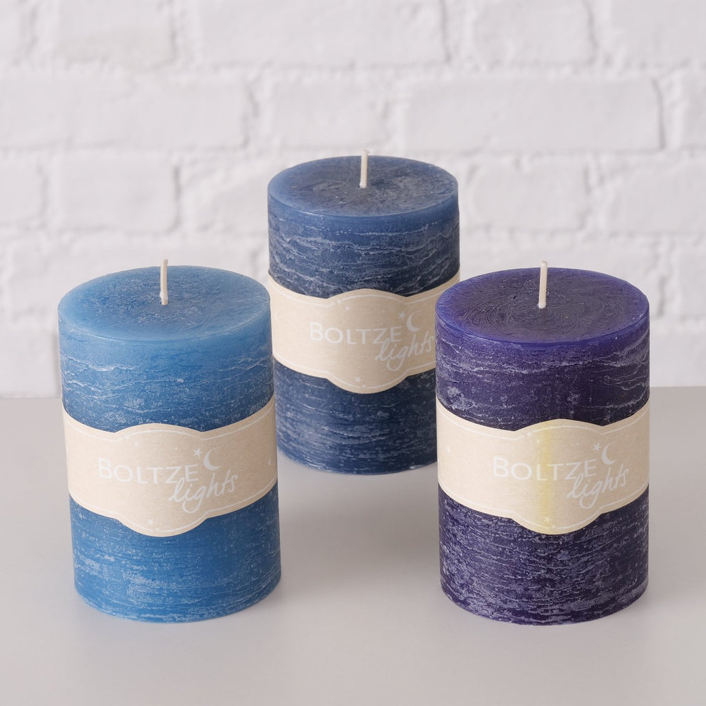 Stumpenkerze blau – Runde Kerze 10 cm