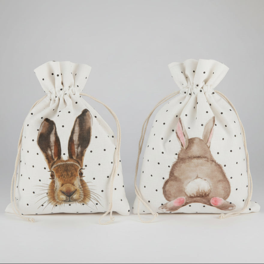 Happy Hase Baumwollbeutel – Süßes Ostersäckli für Kinder