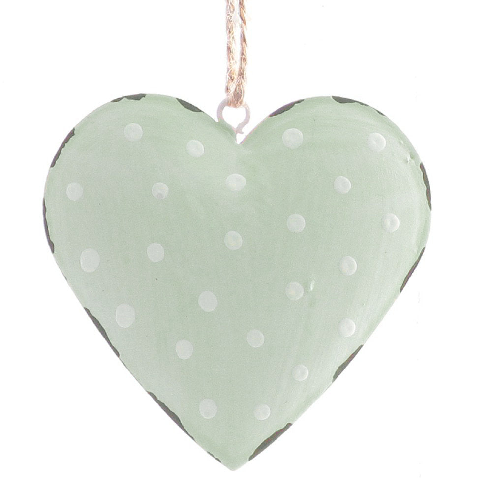 Metallherz gepunktet - Dekoherz zum Aufhängen