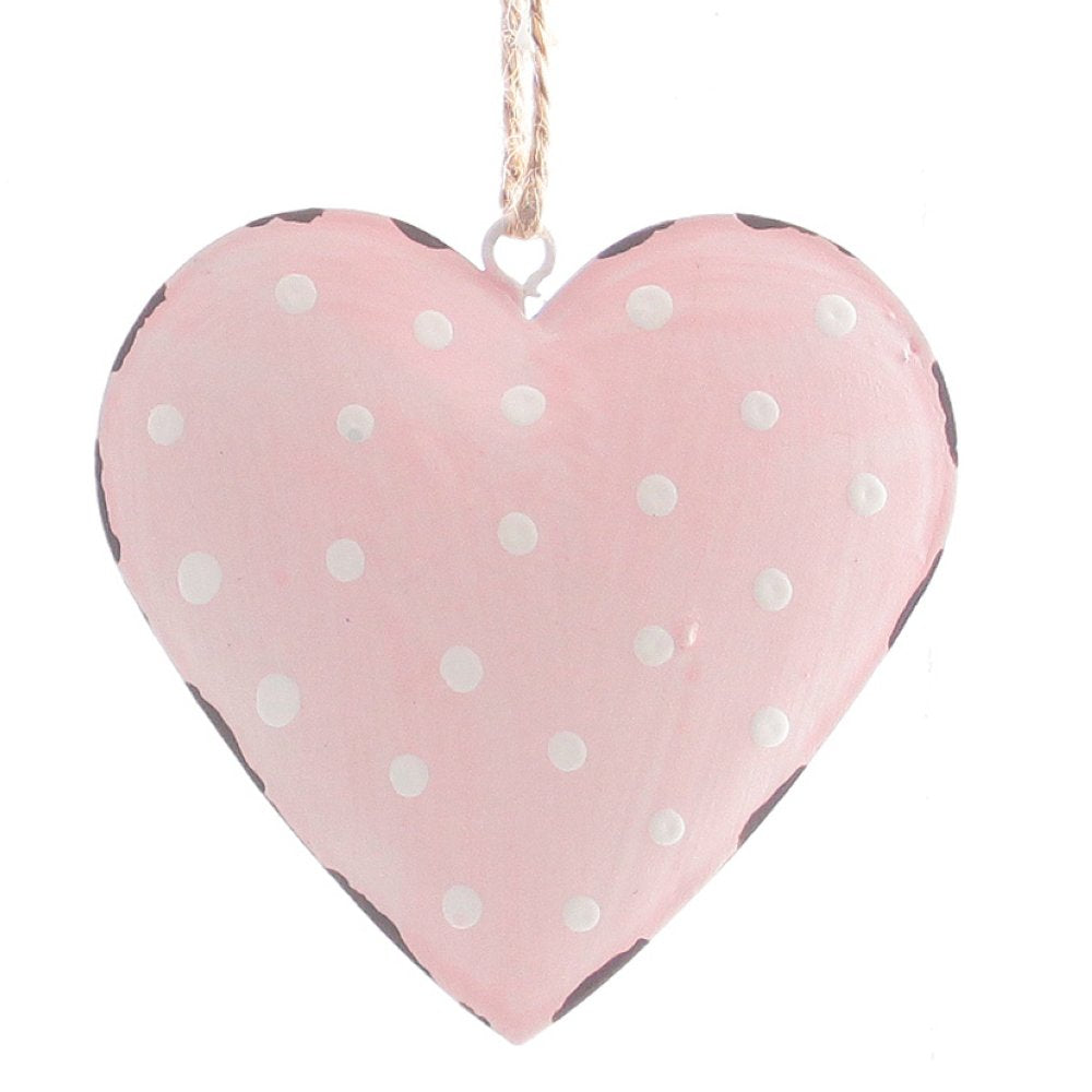Metallherz gepunktet - Dekoherz zum Aufhängen