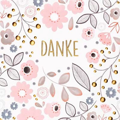 Danke-Karte mit Golddruck – Quadratische Karte mit Umschlag