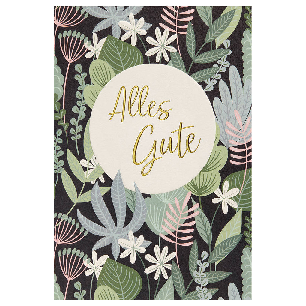 Glückwunschkarte «Alles Gute» – Klappkarte mit Umschlag, Pflanzenmotiv