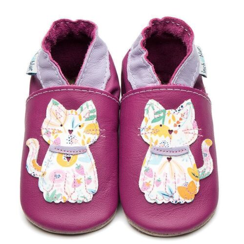 Lederfinkli Katze- Handgefertigte Baby-Lederschuhe aus Großbritannien