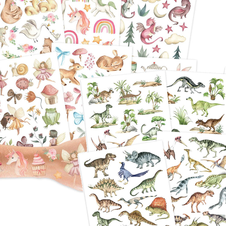 Kindertattoos – 6 Bögen, hautfreundlich & wasserfest