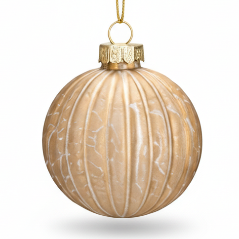 Weihnachtskugel Champagner – Elegante Christbaumkugel 6 cm