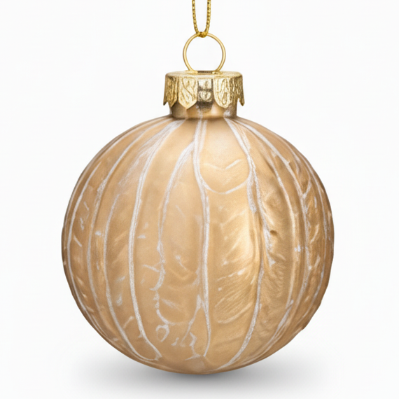 Weihnachtskugel Champagner – Elegante Christbaumkugel 6 cm