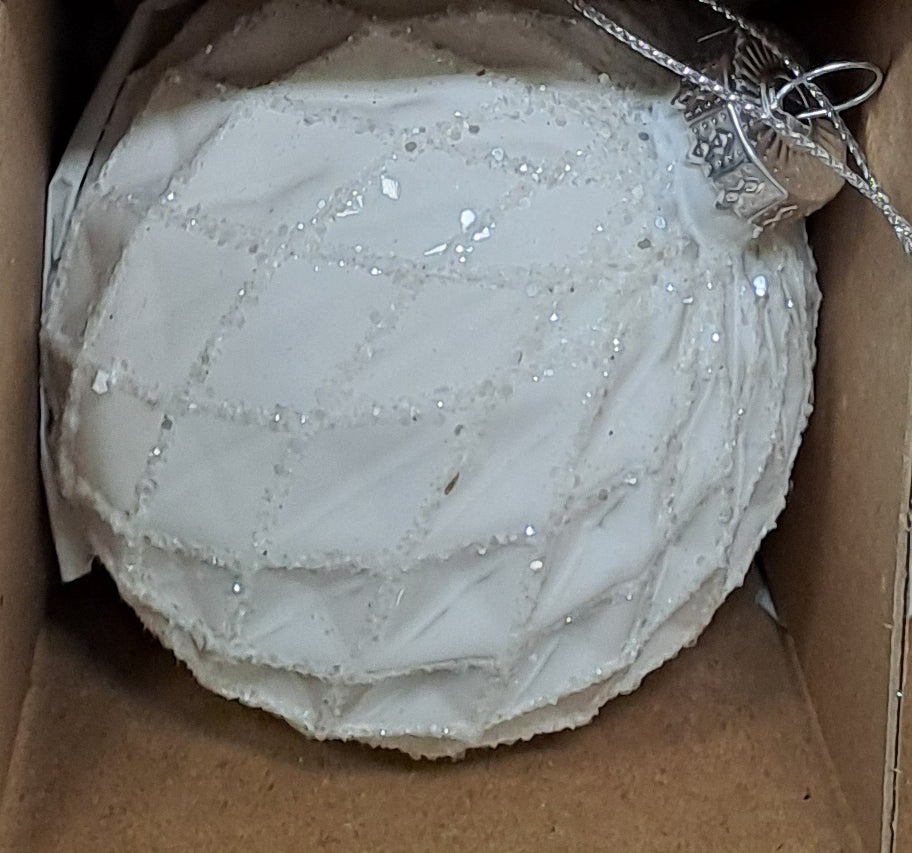 Weihnachtskugel Hoff Weiss – Ø 8 cm Glaskugel