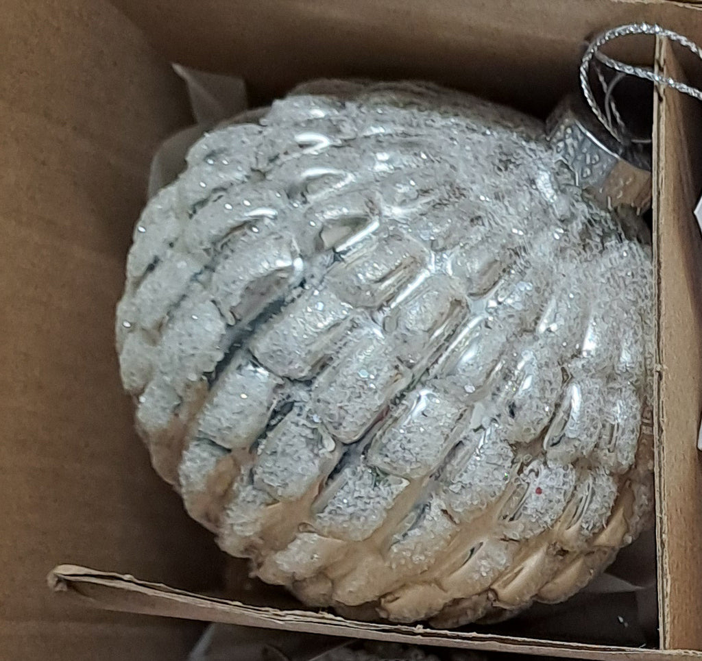 Weihnachtskugel Hoff Weiss – Ø 8 cm Glaskugel