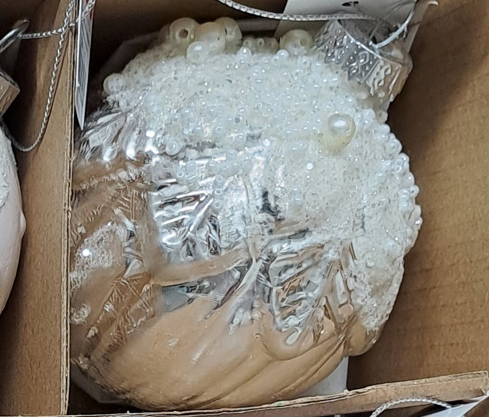 Weihnachtskugel Hoff Weiss – Ø 8 cm Glaskugel