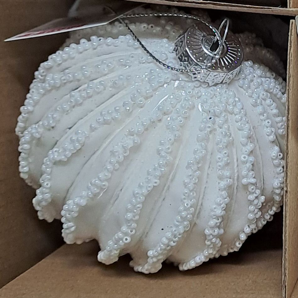 Weihnachtskugel Hoff Weiss – Ø 8 cm Glaskugel