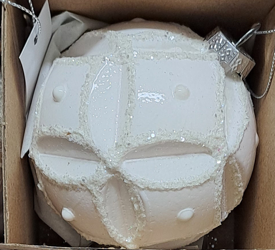 Weihnachtskugel Hoff Weiss – Ø 8 cm Glaskugel