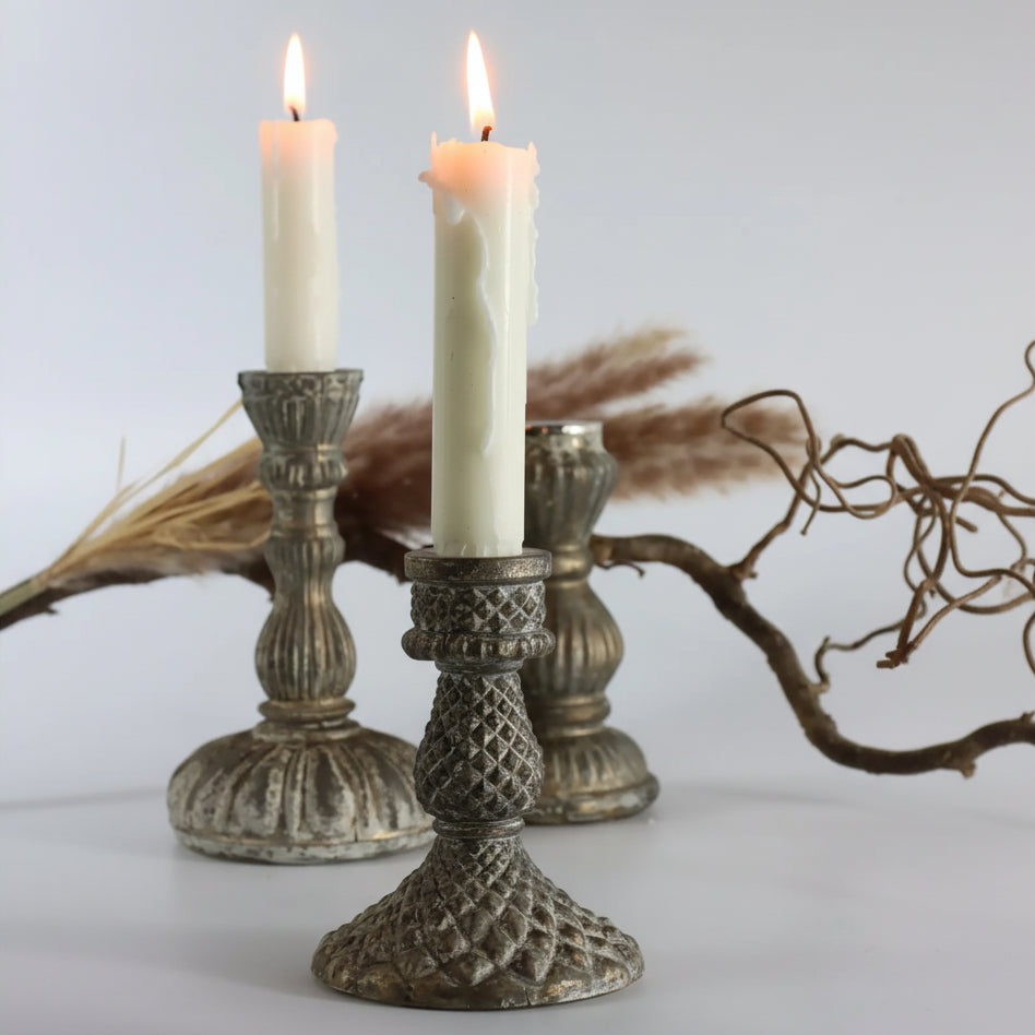 Kerzenleuchter Loire – Glas Antik-Look in 4 Höhen