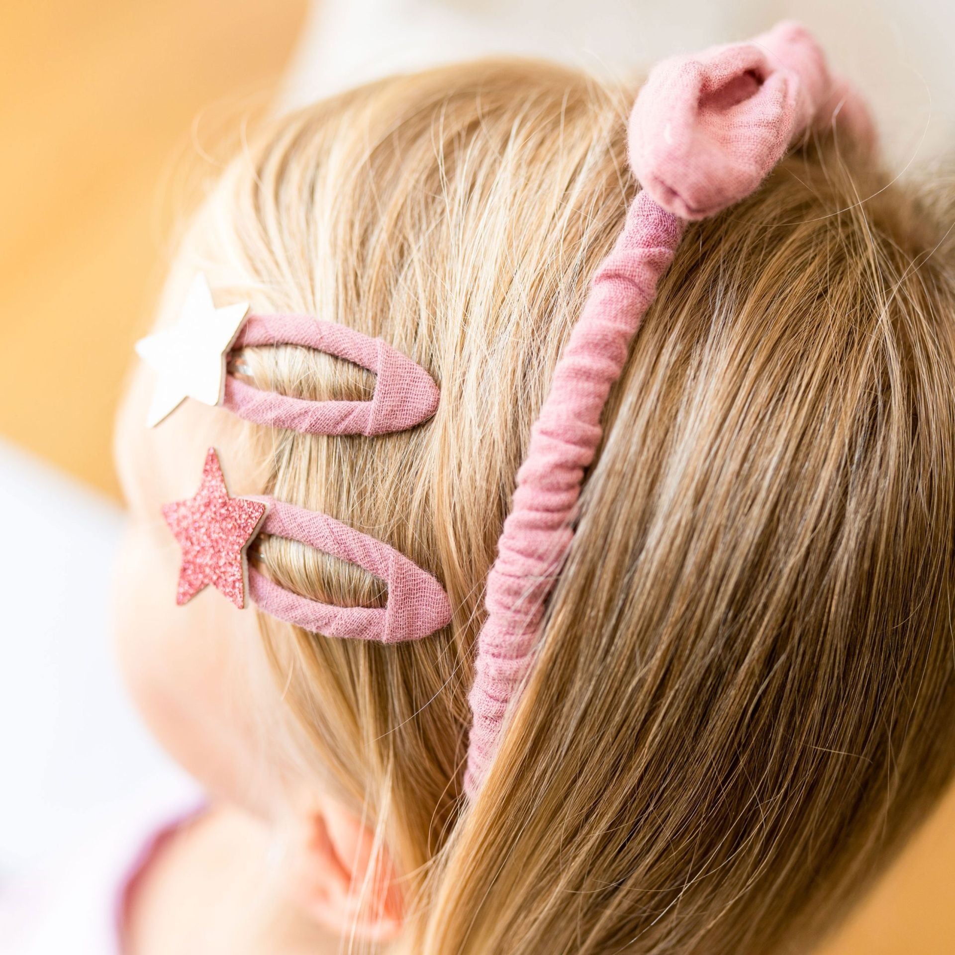 Musselin Haar-Accessoires Set – Haarreif, 4 Spangen & 7 Haargummis