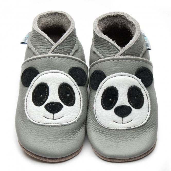 Lederfinkli Panda – Handgefertigte Baby-Lederschuhe aus Großbritannien