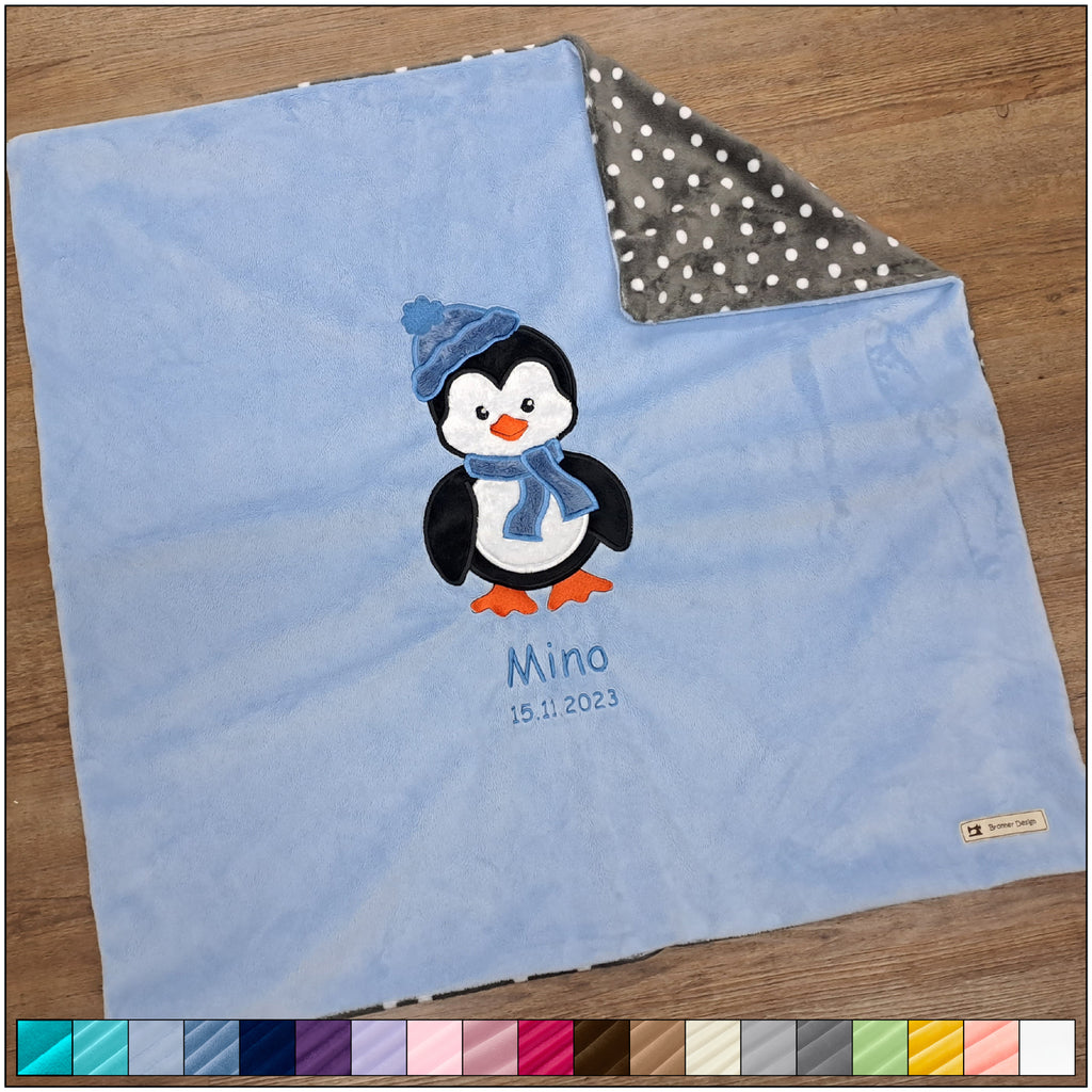 Babykuscheldecke Pinguin, diverse Farben