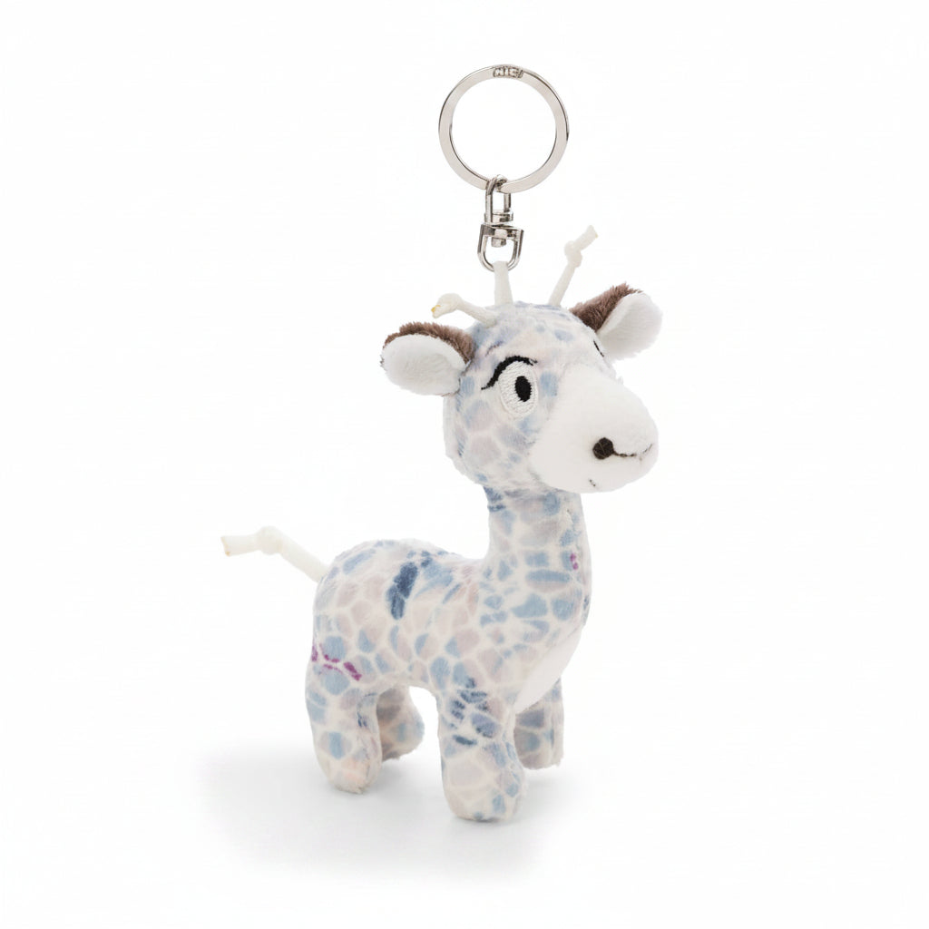 NICI GREEN Schlüsselanhänger Giraffe Winny Winterfur – flauschig weich, 10 cm