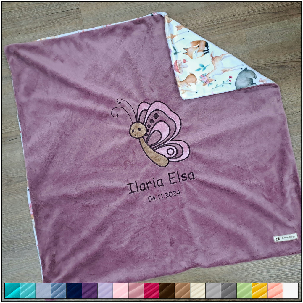 Babykuscheldecke Schmetterling, diverse Farben