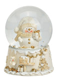 Schneekugel mit Schneemann – Weihnachtszauber in Gold