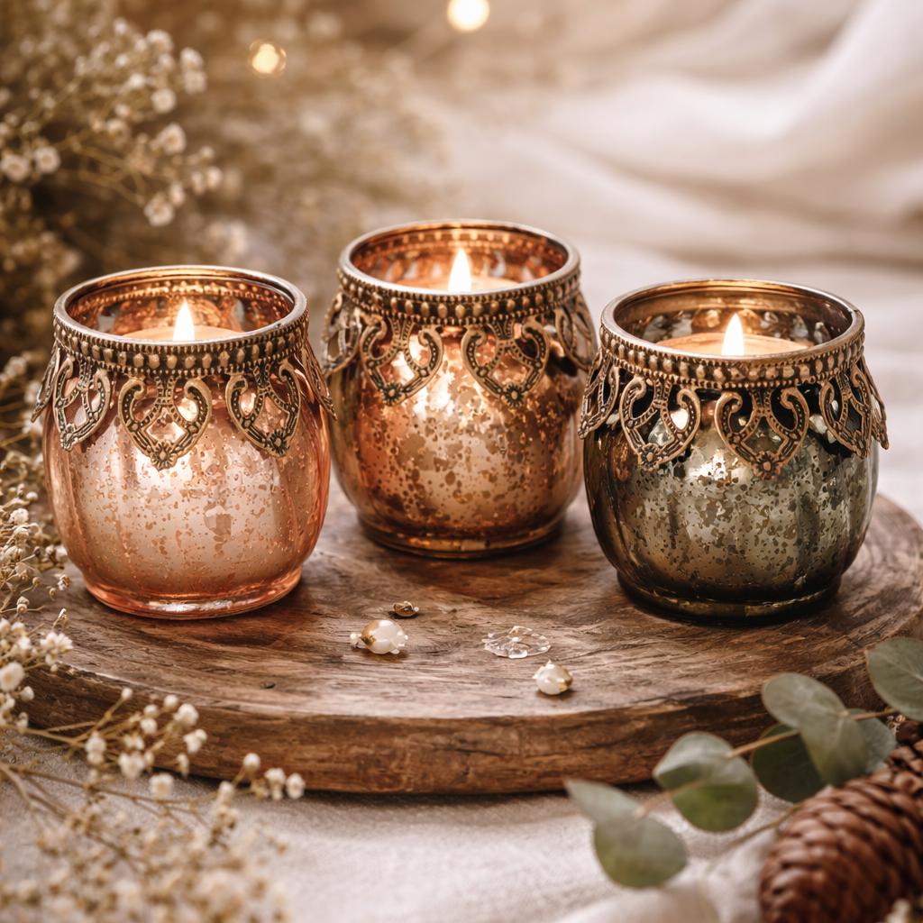 Teelichthalter Topkapi - Orientalisches Windlicht Gold Vintage 6x7cm