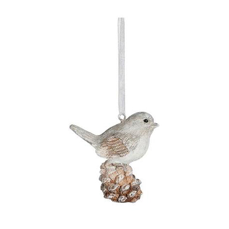 Weihnachtskugel Vögel – Grau, 6 cm, Christbaumschmuck