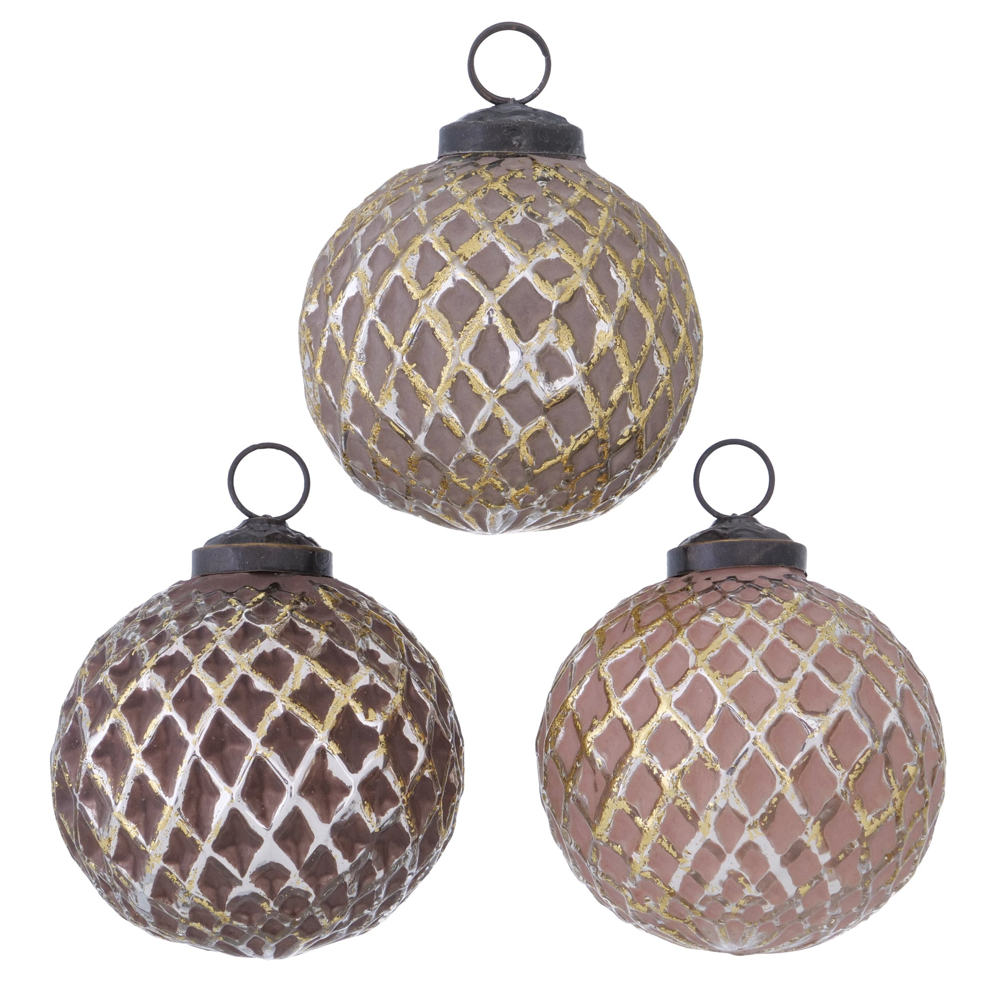 Weihnachtskugel Etelle in Beige/Rosa sortiert