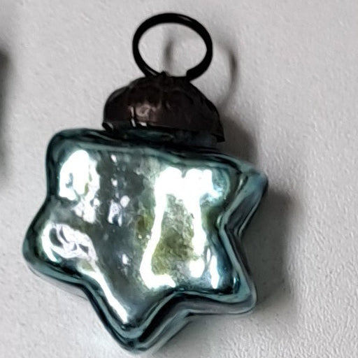 Mini Weihnachtskugeln antik türkis