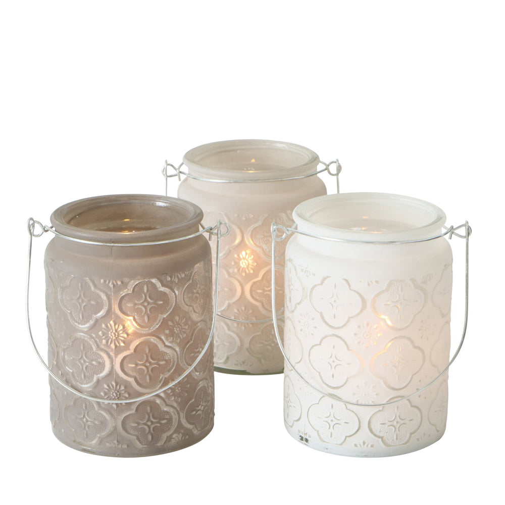 Windlicht Tunis aus Glas mit Henkel – 13 cm