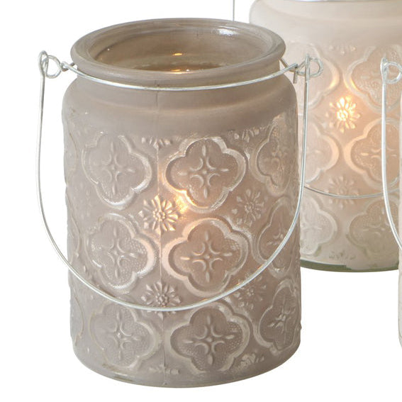 Windlicht Tunis aus Glas mit Henkel – 13 cm