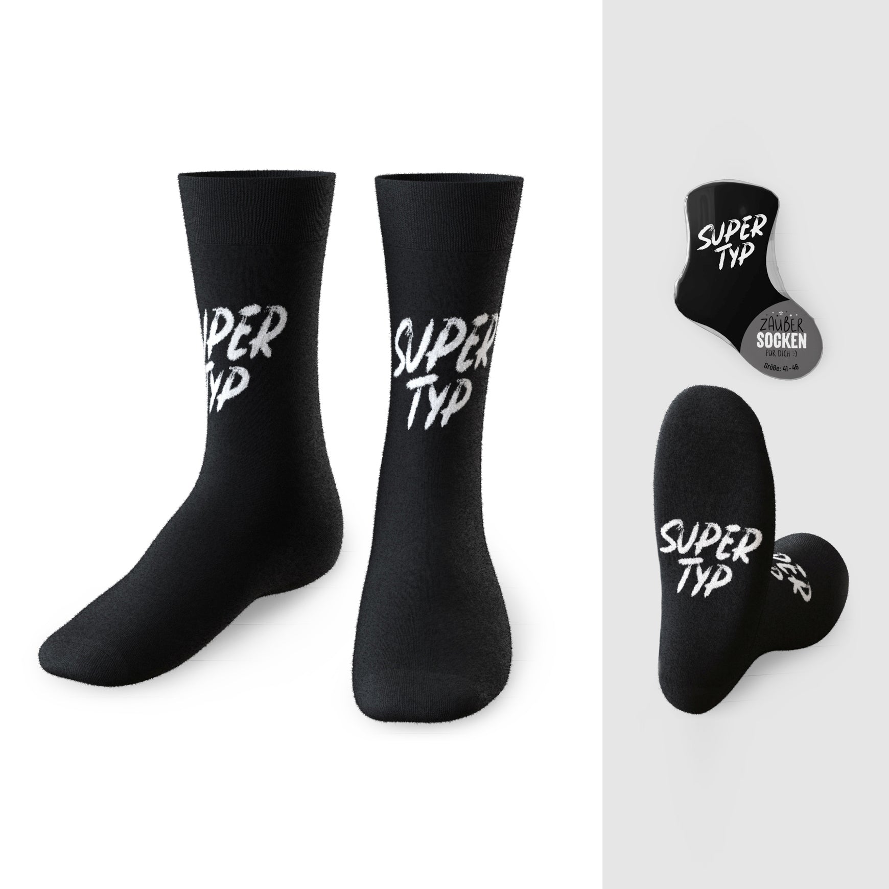 Zaubersocken Supertyp für Männer Größe 41-46 in Geschenkverpackung