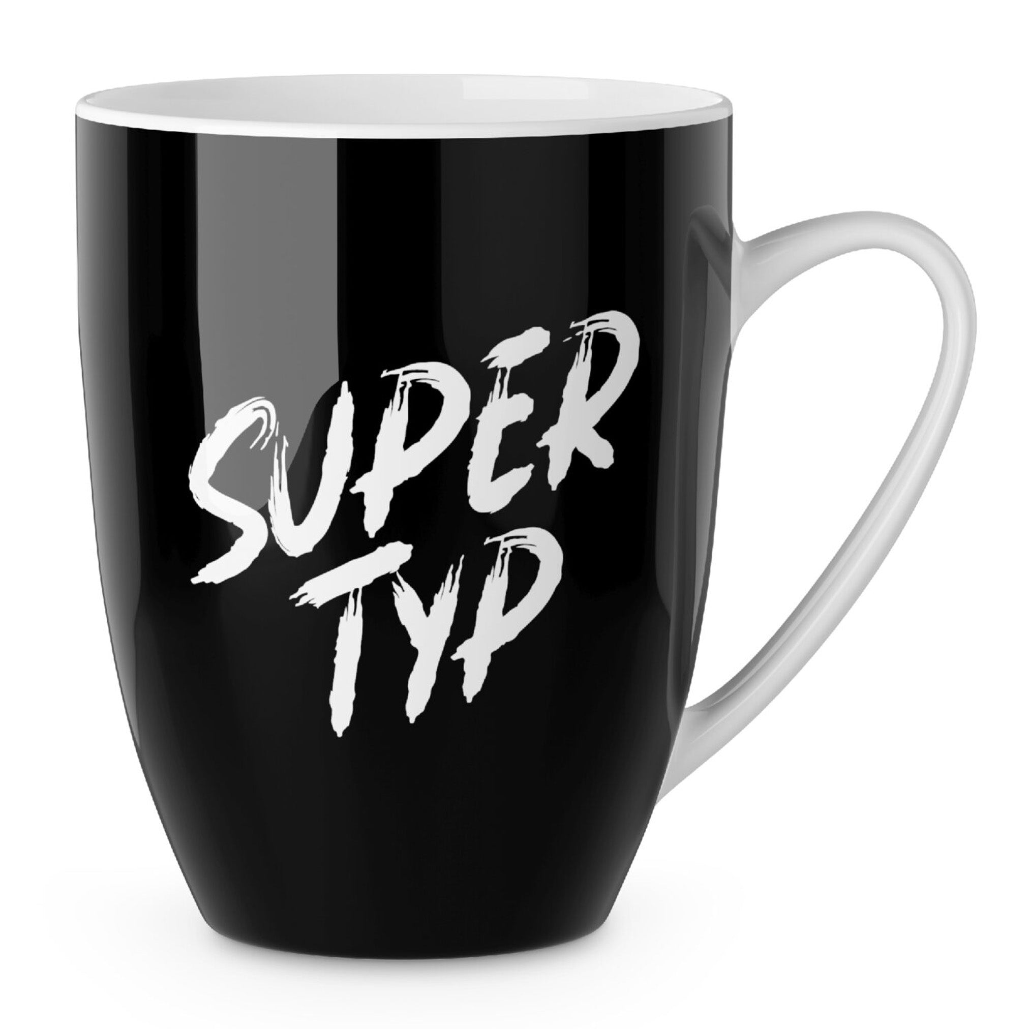 Porzellanbecher 250ml mit Spruch Supertyp - Kaffeebecher für Männer von la vida