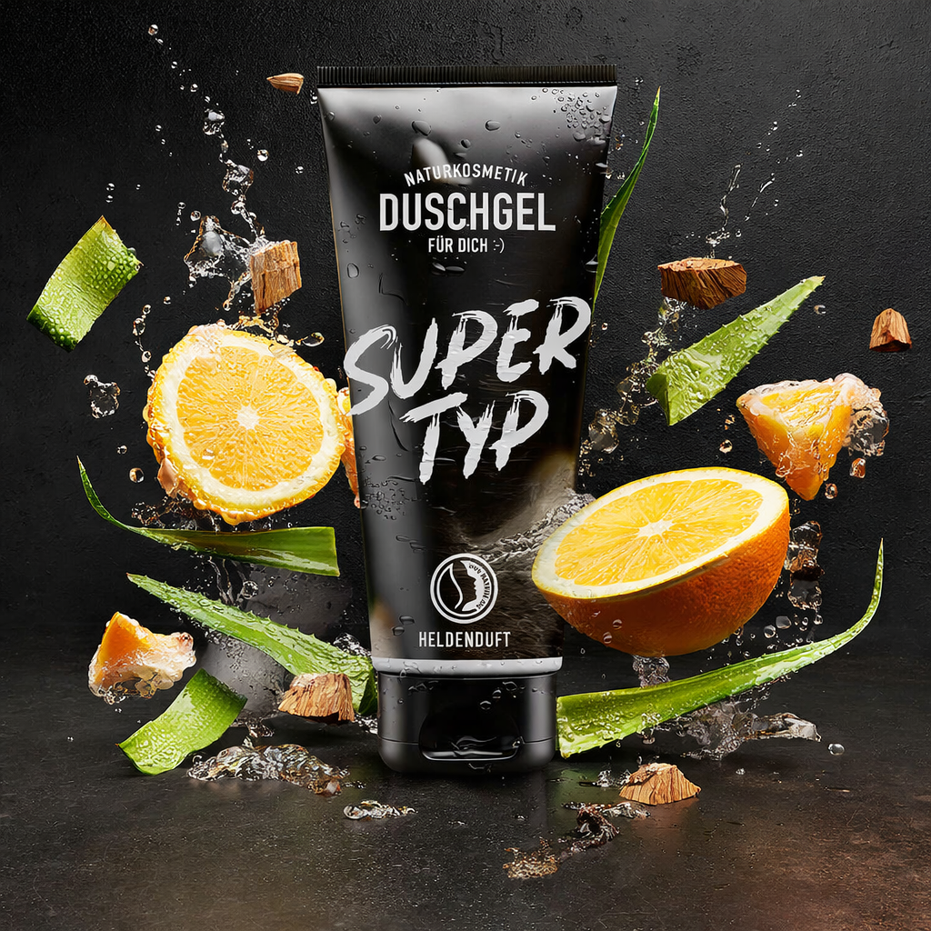 Bio-Aloe Vera Duschgel mit ätherischen Ölen und Zitrus-Holz Heldenduft