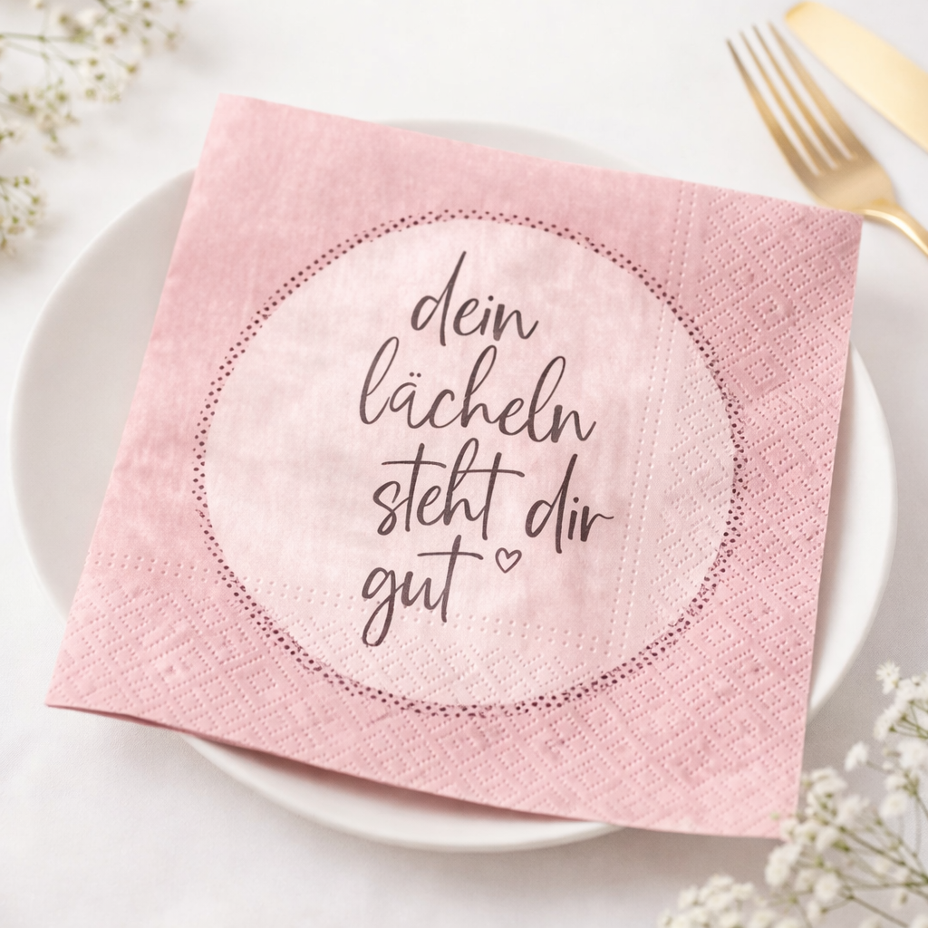 Serviette "Dein Lächeln steht dir gut"