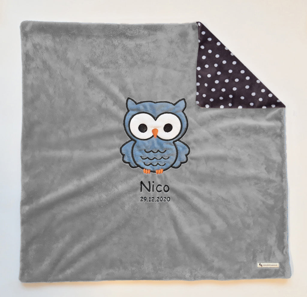 Babykuscheldecke Eule, diverse Farben