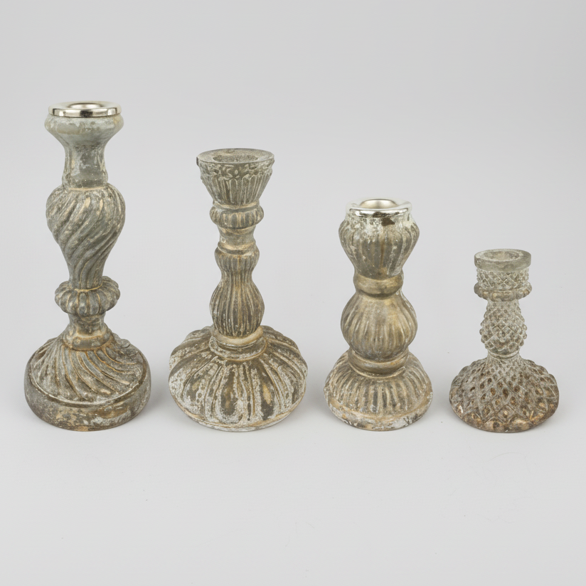 Kerzenleuchter Loire – Glas Antik-Look in 4 Höhen