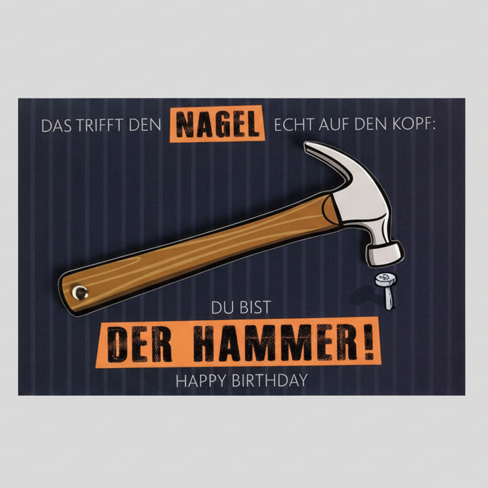 Karte Birthday, Hammer