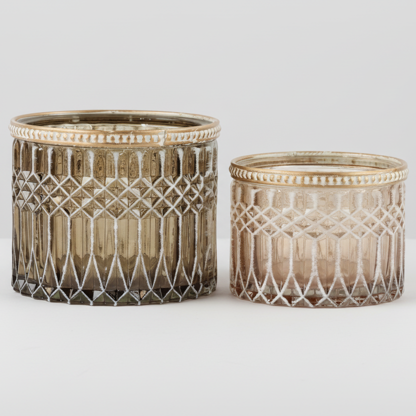 Windlicht FÈS – Braun, für Innen & Außen