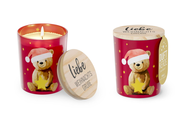 Duftkerze Vanille "Liebe Weihnachtsgrüsse"