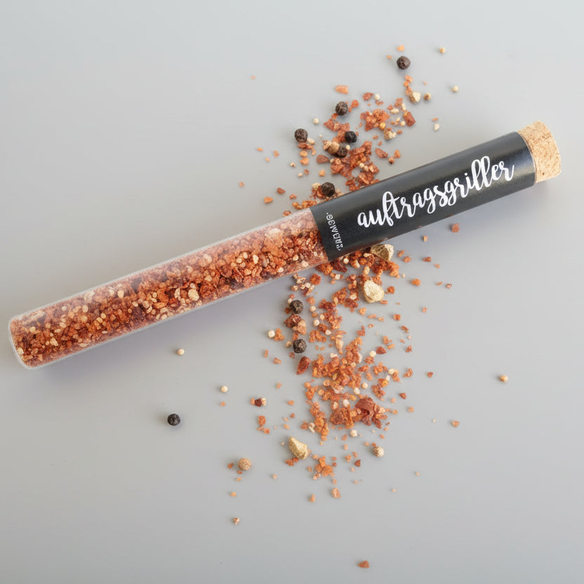 Auftragsgriller Gewürzmischung, Feurig-pikant, 17g Reagenzglas