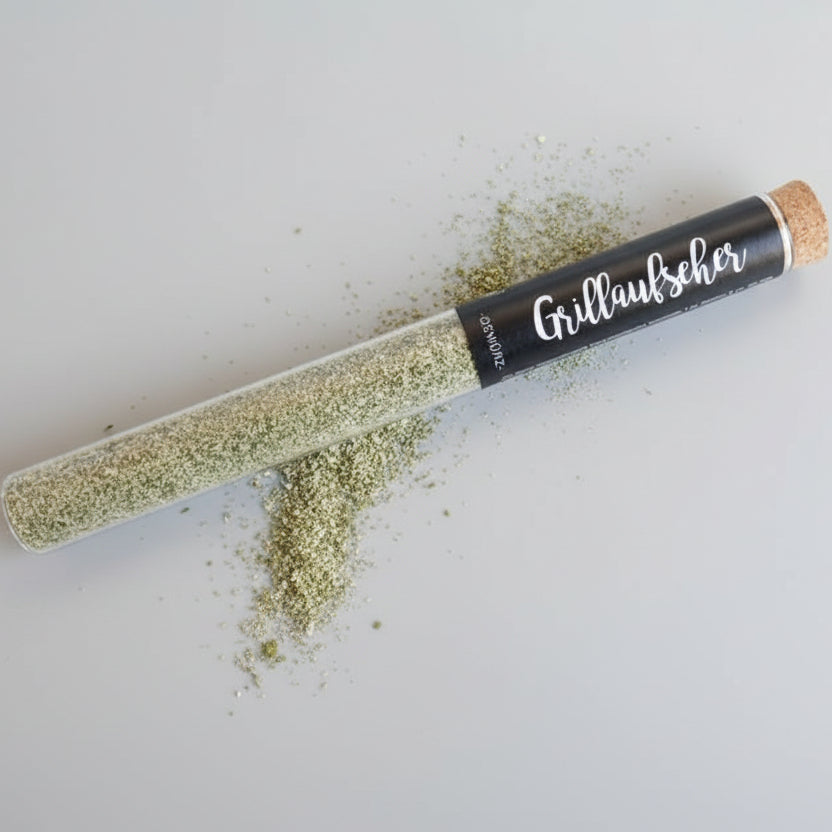Gewürzmischung Grillaufseher Knoblauchbutter im Reagenzglas