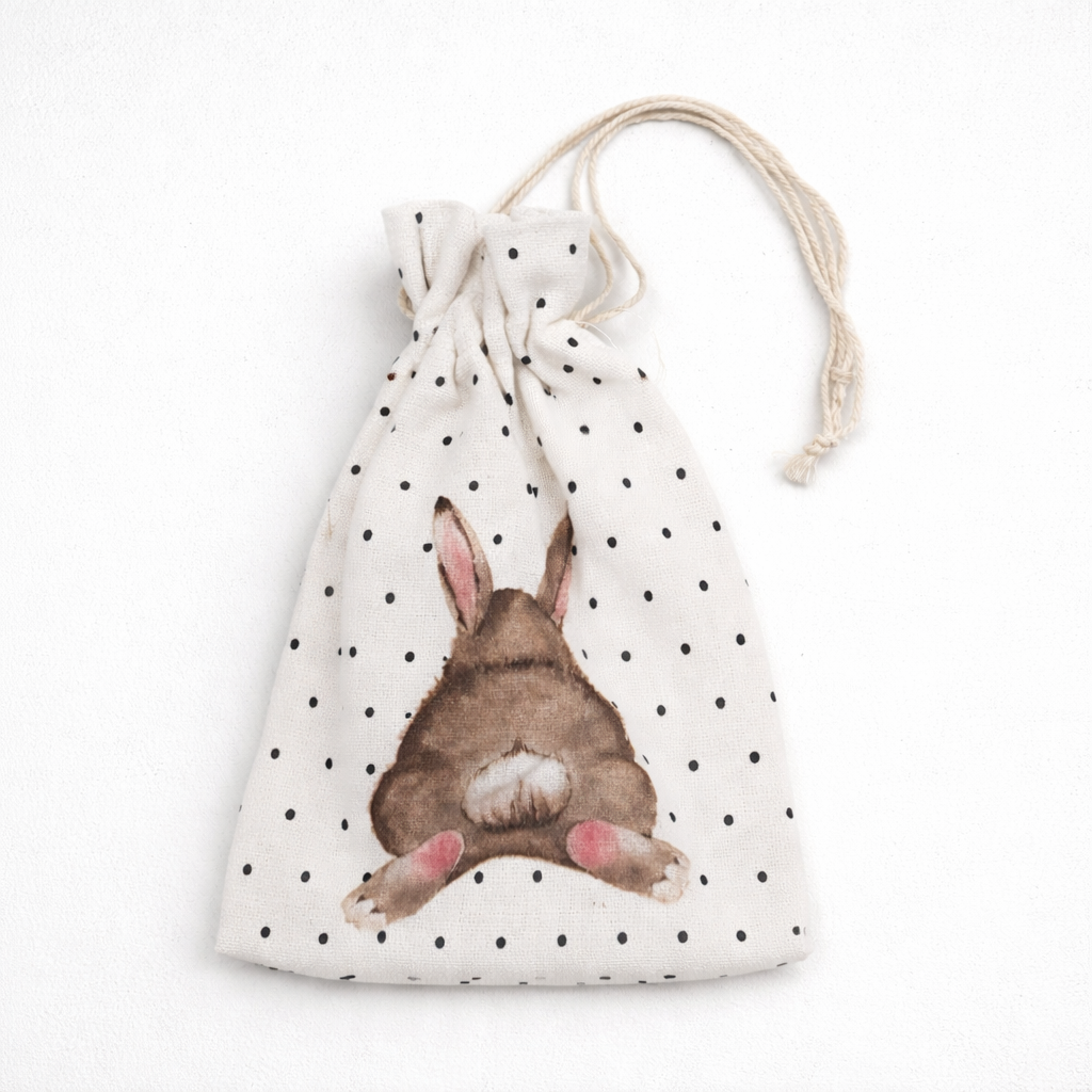 Happy Hase Baumwollbeutel – Süßes Ostersäckli für Kinder